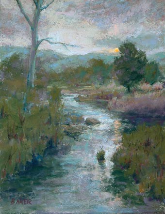 Sunset Sentinel, pastel painting by Joe Baker